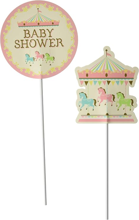 Creative Converting Carousel Centerpiece Stick Party Supplies, Multicolor