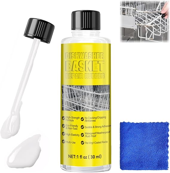 Dishwasher Rack Repair Coating, Waterproof, White, 30g | Built-in Brush, Precision Repair, High and Low Temperature Resistant, Long-Lasting Durability