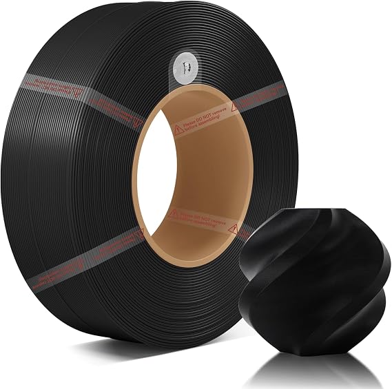Original 1.75MM PLA Basic Refill Filament High Toughness High Speed &Easy Printing Eco Friendly with RFID for Bambu Lab A1,X1,P1 AMS 1KG +/- 0.03mm (Without Spool) (Black 10101)