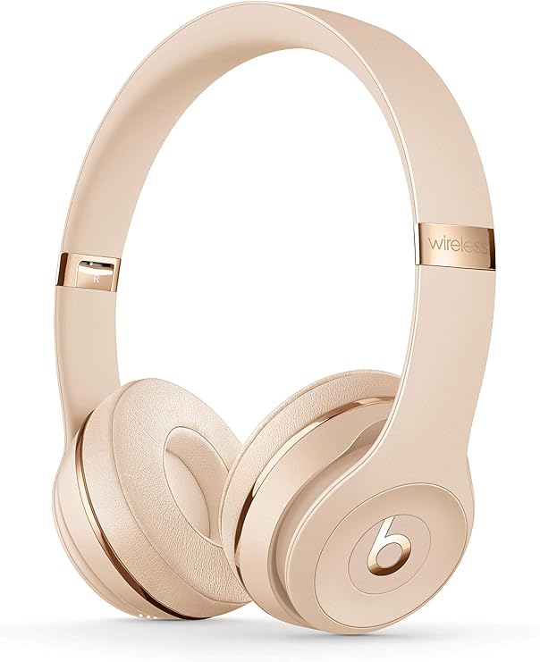 Beats Solo3 Wireless On-Ear Headphones - Apple W1 Headphone Chip, Class 1 Bluetooth, 40 Hours of Listening Time, Built-in Microphone - Satin Gold