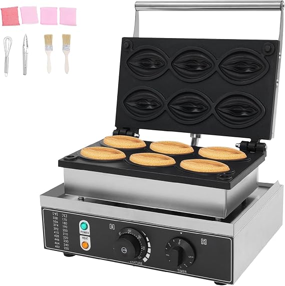 6-Grid Abalone Shape Waffle Maker Non-stick Waffle Machine