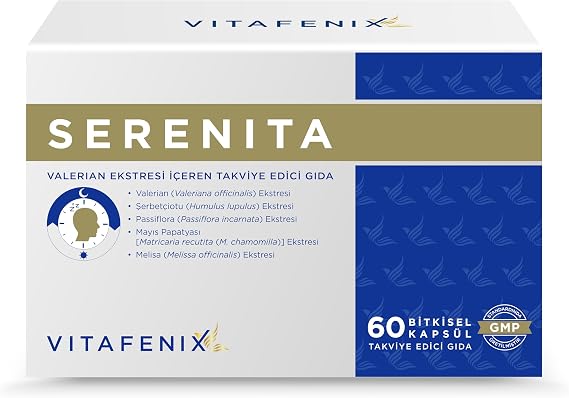 Vitafenix Serenita Valerian Root- Şerbetçiotu - Passiflora - Mayıs Papatyası - Melisa Ekstresi İçeren Takviye