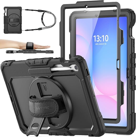 SEYMAC stock Case for Samsung Galaxy Tab S10 FE+ Plus 13.1 Inches Black