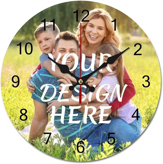 Custom Photo Clock,Wall Clock Personalized Modern Design Photo Frame Clocks Art Pictures Clock Unique Home Decor Multi-Photo Clock Gift for Family, Friends Wall European Style Wall Clock