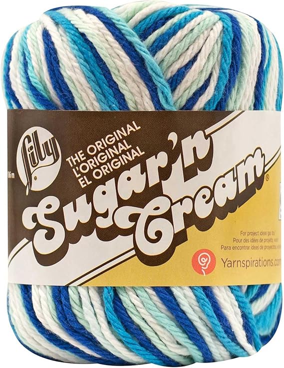Lily Sugar 'N Cream The Original Ombre Yarn, 2oz, Gauge 4 Medium, 100% Cotton, Hippi - Machine Wash & Dry
