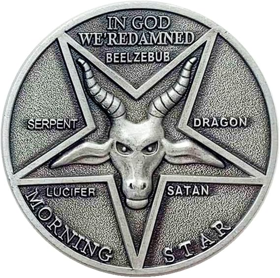 Lucifer Pentecostal Coin Satan Coin Collection Costume Accessories Cosplay Zinc Alloy Props for Men Women Halloween Masquerade