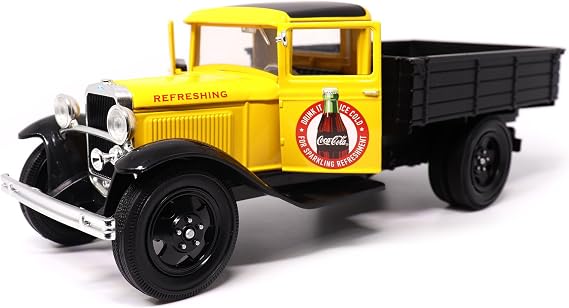 Motor City Classics Coca-Cola Diecast Collectible | 1931 Ford Model AA (Yellow Version) 1:24 Scale 424023 Officially Licensed