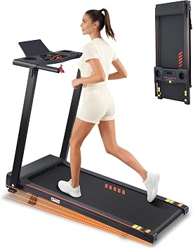 ECHANFIT Incline Treadmill with Handles, 3.0 HP Small Treadmills for Home with 300 LBS Capacity, Walking Pad with LED Dispay, 24 Preset Programs, Water Bottle Holder, iPad Stand