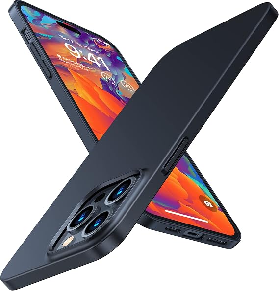 TORRAS Slim Fit Designed for iPhone 14 Pro Max Case 6.7 inch, Ultra-Thin 14 Pro Max Case 2022, Lightweight Hard PC Cover Phone Cases, Black, OriginFit | 6.7 inch