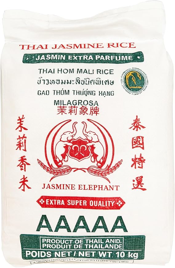 Thai Jasmine Elephant Fragrant Rice 10kg Thai Hom Mali rice AAAAA