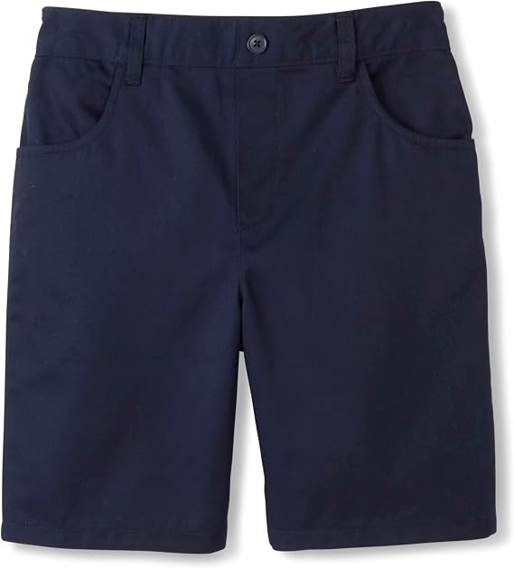 French Toast Girls' Pull-On Shorts with Elastic Waist and Faux Button in Standard and Girl's Plus Sizes