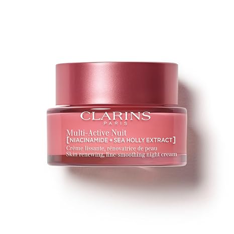 CLARINS Multi-Active Renewing Night Moisturizer with Niacinamide | Smooth Fine Lines Visibly Tighten Pores Even Tone and Texture Boost Glow Strengthen Moisture Barrier Skin | 1.7 Oz