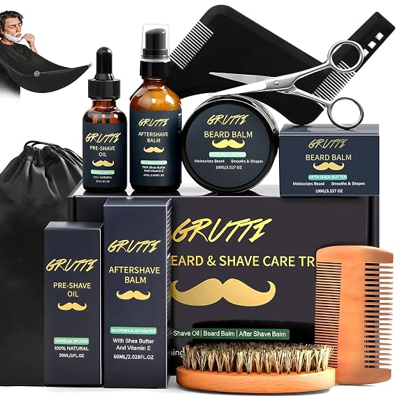 9Pcs Men Shaving Kit, Premium Wet Shave Set for Smooth Comfort Shaving