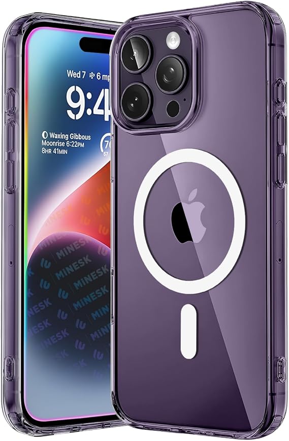 Origin Series Premium Quality Magsafe Compatible Case for Minesk iPhone 14 Pro Max Crystal Clear Super Transparent Material and Thinned 3D True Magnetic Circle (14 Pro Max)