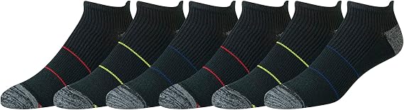 Amazon Essentials Men's Low Cut Tab Breathable Ankle Socks - Performance Zone, Comfortable Cushion Athletic, 6 Pairs