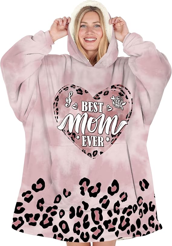 Warmstorey Wearable Blanket Hoodie For Mom Wife Best Ever Hoodie - Mothers Day Gift From Husband Daughter Son Birthday
