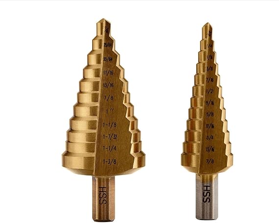 Harbor Freight Tools 1 Count Titanium Nitride Coated High Speed Steel 2 Flute Spiral Step Drill Bits