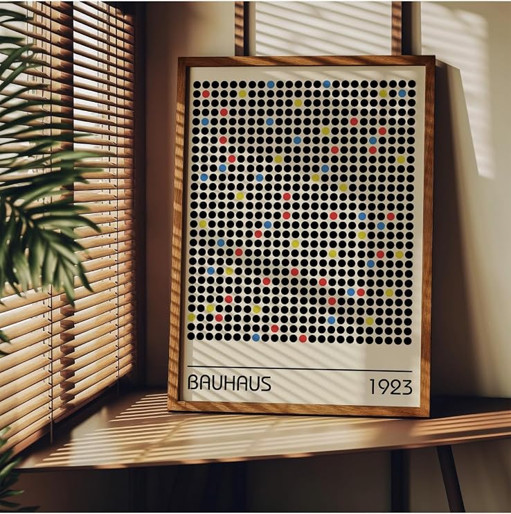 Fark Tanıtım Bauhaus Çerçevesiz Poster, Modern Dekoratif Çerçevesiz Poster, Tablo, Bauhaus-3, 40 x 50
