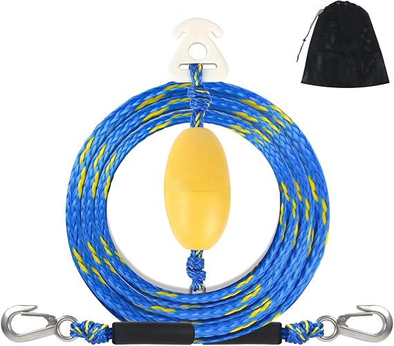 12ft/16ft Boat Tow Harness for Tubing,Water Ski Tow Rope Boat Harness with Stainless Steel Big Hooks,Boat Tow Rope for Watersports,Self Centering Tow Harness for Boat Water Sport Jet Ski Wakeboarding