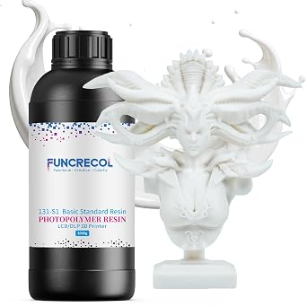 3D Printer Resin, 16K Upgraded Standard Photopolymer Resin, 405nm Fast UV-Curing Low Odor High Precision 3D Printing Resin for LCD/DLP/MSLA 3D Printer, 16K White 1000g