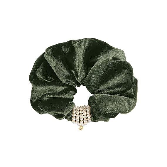 EVITA PERONI Hair Scrunchies for Women, Velvet Hair Scrunchies with Pearls, Hair Ties Ponytail Holders, Soft Hair Bands for Women Girls Mothers Day