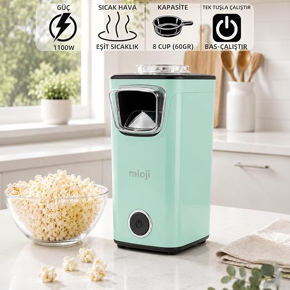 Mioji POPX1 Yağsız Kompakt Mısır Patlatma Makinesi - Yeşil