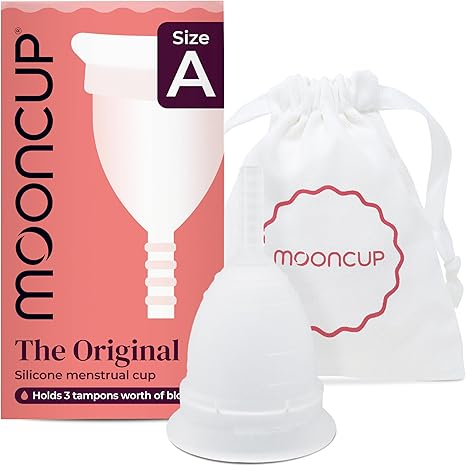 Mooncup Model A Menstrual Cup Medical Grade Silicone Menstrual Cup - Holds 3 Tampons Non-toxic environmentally friendly and easy to insert.