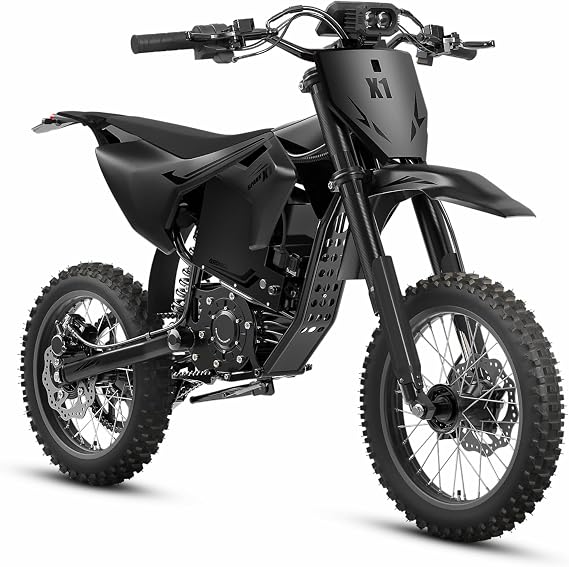 QRONGE X1 Spark Electric Dirt Bike, Electric-Bike with 60V 28.8Ah Battery, 4500 Peak Motor, 50MPH, Electric Motorcycle for Mountain Off-Road Adults Teens(M)
