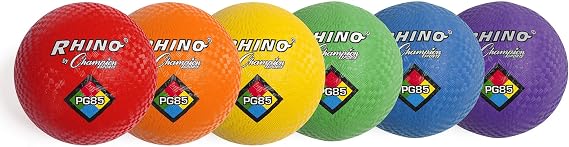 Champion Sports Playground Balls Single Balls & Sets, Multiple Colors, Durable Nylon-Wound Construction for Kickball & Indoor/Outdoor Play