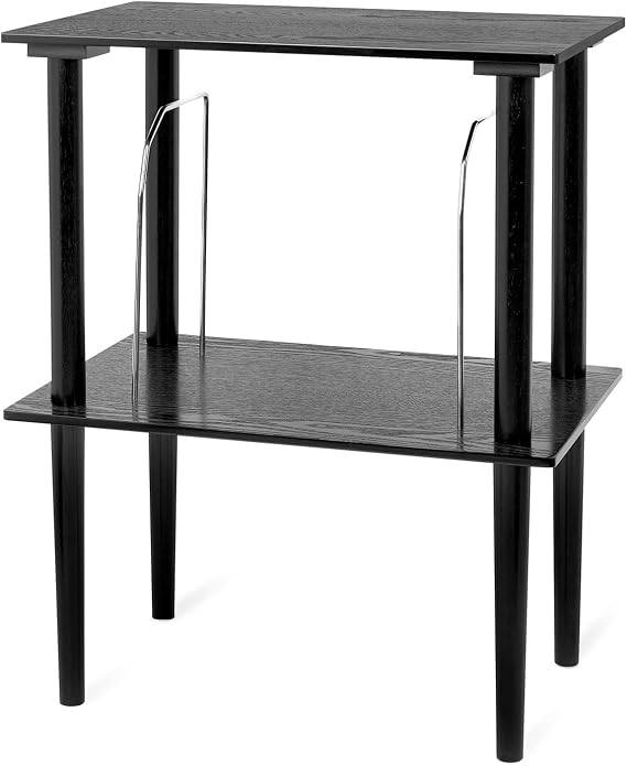 Victrola Wooden Record Stand Companion Piece for Victrola Music Centre, Holds Over 50 Vinyl Records, Elegant Real Wood Construction, No-Tool Assembly (Black)