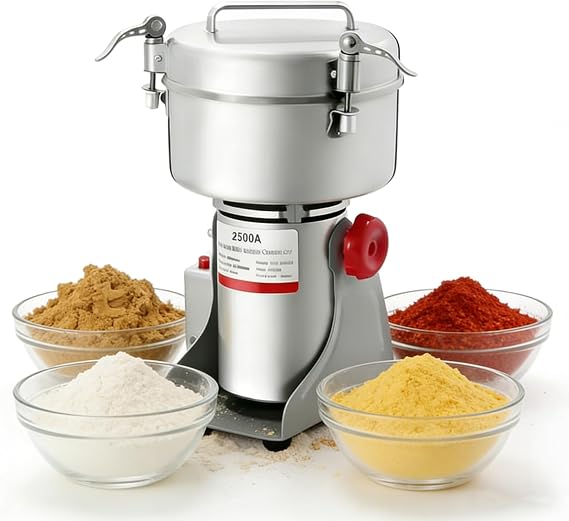 2500g Electric Grain Mill Grinder, 32000 Rpm High-Speed Commercial Grinder, 4500w Stainless Steel Spice Flour Powder Machine