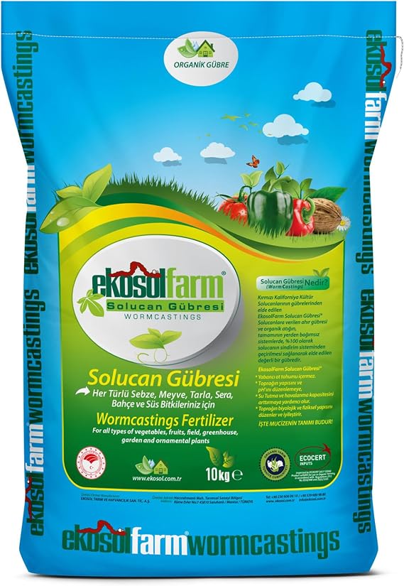 EkosolFarm Organik Solucan Gübresi 10 KG Organik Gübre