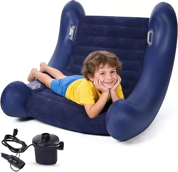 Inflatable Sensory Rocker Chair for Kids – Calming Sensory Seat with Pump for Autism, ADHD, SPD – Indoor Therapy Rocking Chair for Deep Pressure & Relaxation