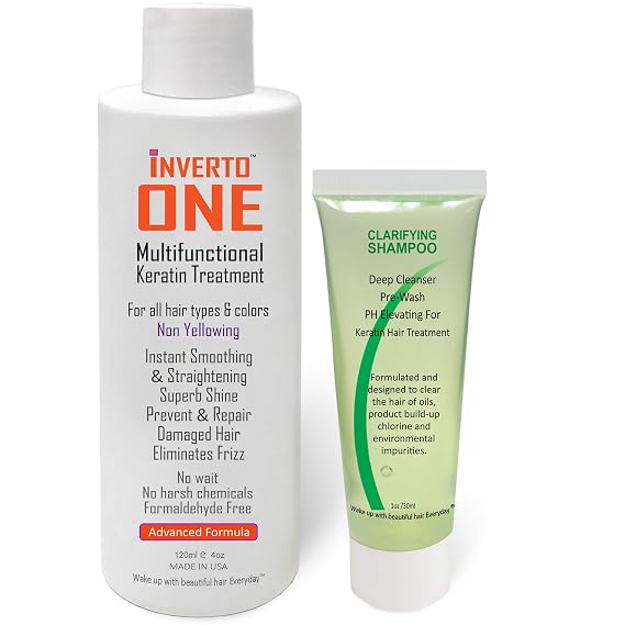 KERATIN RESEARCH INVERTO ONE 120ml Keratin Treatment Lotion, Formaldehyde-Free, Paraben-Free, For All Hair Colors and Types, Instant Results, Lasts for Months