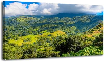 Canvas Wall Art Prints Blue Mountains Jamaica Large Framed Wall Art Painting Artwork Poster Hanging Home Decor for Living Room Office Bathroom 20x40