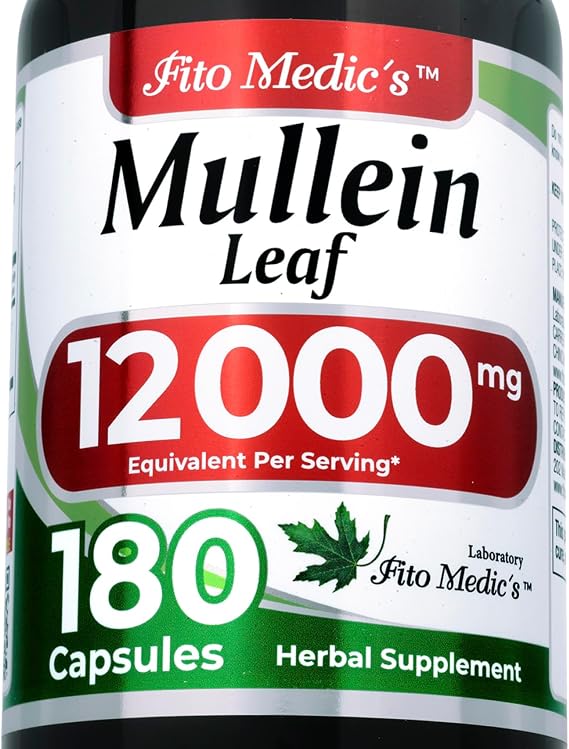 FITO MEDIC'S Mullein | Mullein Leaf Capsules | 180 Capsules | Concentrated Extract | Highly Absorbable Herbal Supplement