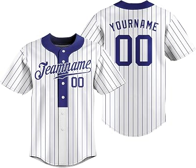 Custom Baseball Jersey for Men Women Youth Button Down Sports T-Shirt Stitched or Printed Letter Team Number