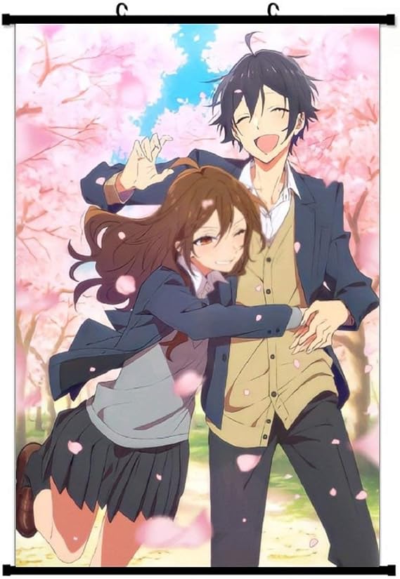 Hantu Cool Horimiya Campus Anime Wall Poster Scroll Bedroom Home Decoration Wall Art Fabric Printing Animation Merch, 40x60cm