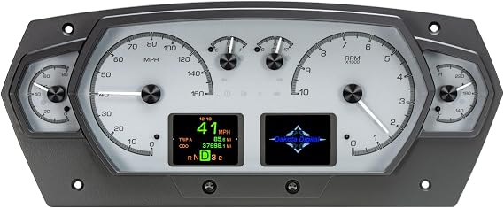 Dakota Digital HDX-2200-S Universal 6 Gauge Competition Analog HDX Gauge Instruments System Silver Alloy