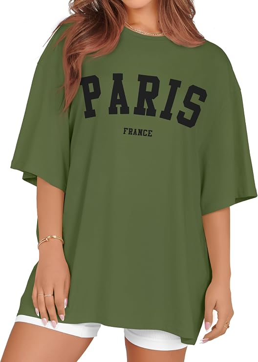 Oversized Tshirts for Women Summer Graphic Short Sleeve Crew Neck Tee Shirt