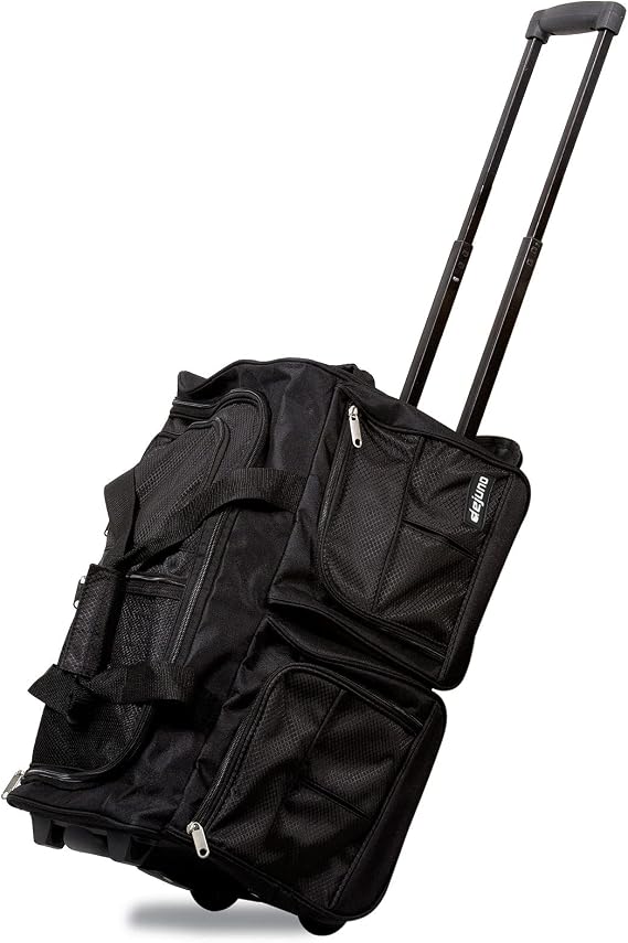 Dejuno 20-inch Carry-on Rolling Duffle Bag - Black