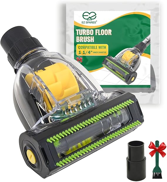 EZ SPARES Universal Mini Turbo Brush 32mm/35mm Dual-Size Vacuum Attachment for Floors, Beds & Crevices | Multi-Surface Cleaning Tool for Pet Hair & Dust | Fits Most 1.25"/1.38" Hose Vacuum Cleaners