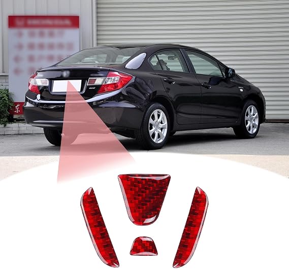 Rear Tailgate Emblem Logo for Honda 9th Gen Civic 2012-2014 Red
