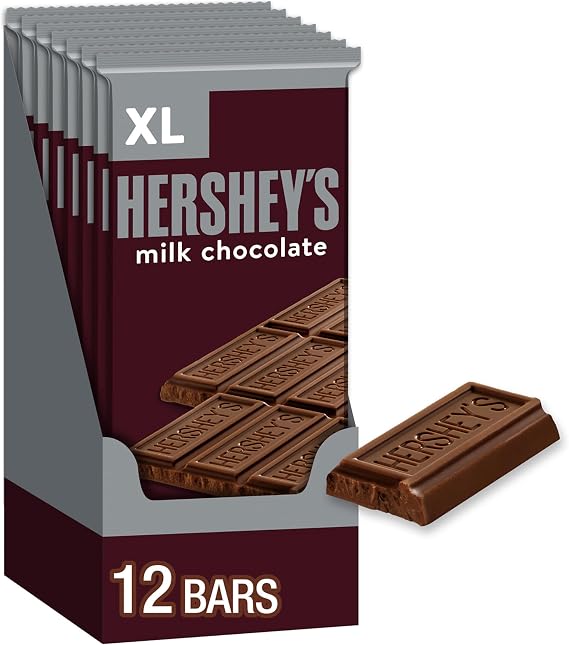 Hershey's Chocolate Extra Large Bar, (4.4-Ounce Bar, Pack of 12)