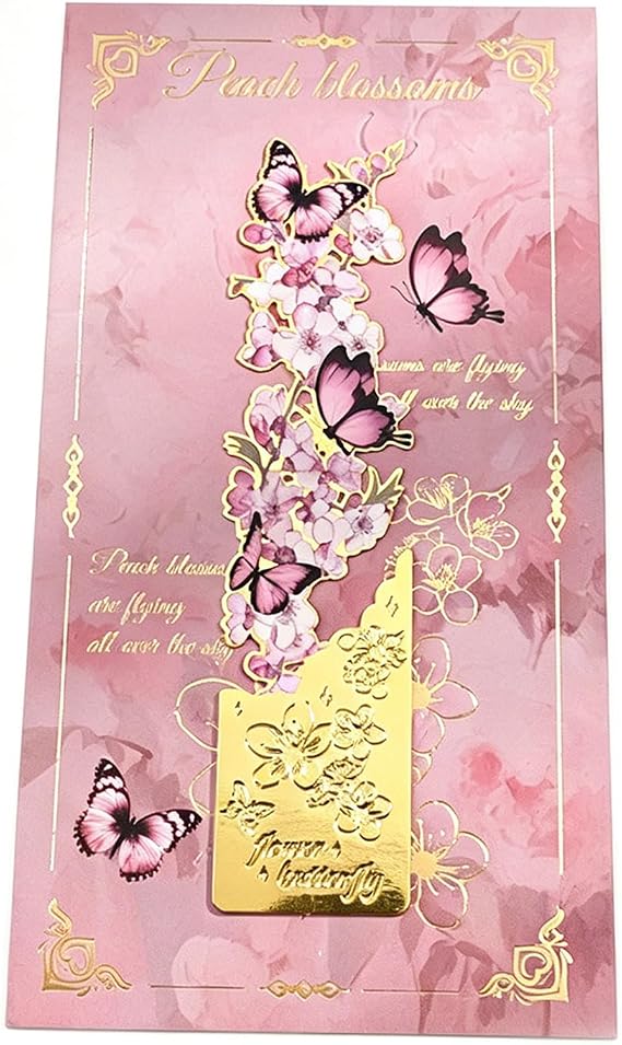 Metal Bookmarks with Chain, Butterfly Flower Theme Pretty Book Marks for Adults, Vintage-Inspired Set for Writers, Teens, Men and Women, Reading Accessories Gifts for Book Lovers 1 Piece