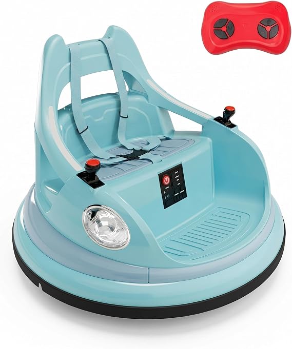 12V Electric Bumper Car for Toddlers, Ride On Bumper Cars, Kids Ride On Toy with Parent Remote, 360 Spin, 2 Speed, 2 Driving Modes, Music & LED Lights
