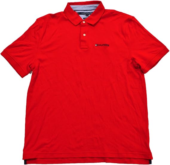 Tommy Hilfiger Mens Classic Fit Interlock Hilfiger Polo Shirt (M, Red 615)