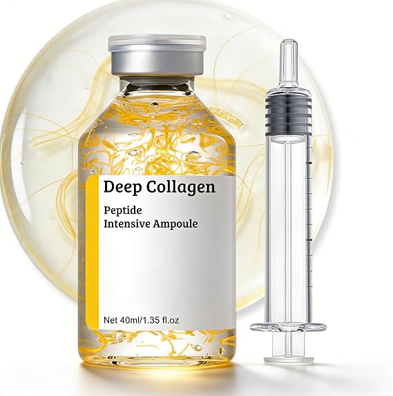 Silk Peptide Intensive Lifting Ampoule, Deep Collagen Silk Peptide Ampoule, Anti Aging Serum for Tightening & Firming, Smoothing Fine Lines, Hydrating Facial Essence for Youthful Skin, 40ml