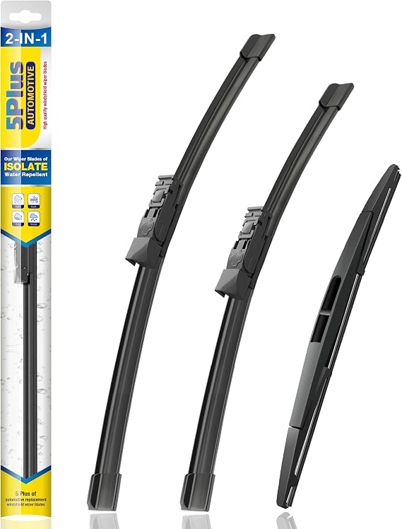 5 PLUS® Silicone Windshield Wiper Blades Replacement for 2023-2018 SUBARU Crosstrek 2023-2017 Impreza Wiper Blades(Set of 3),Automotive Replacement Windshield Wiper Blades-26"/16"/12"
