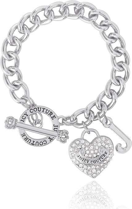 Juicy Couture Bracelets for Women 7-7.5", Heart Charm Bracelets